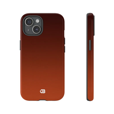 Orange Tough Phone Case for iPhone - Obsidian Ember Fade