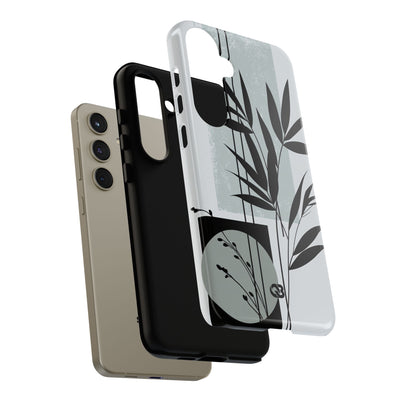 Grey Tough Phone Case for Samsung - Sage Bamboo Noir