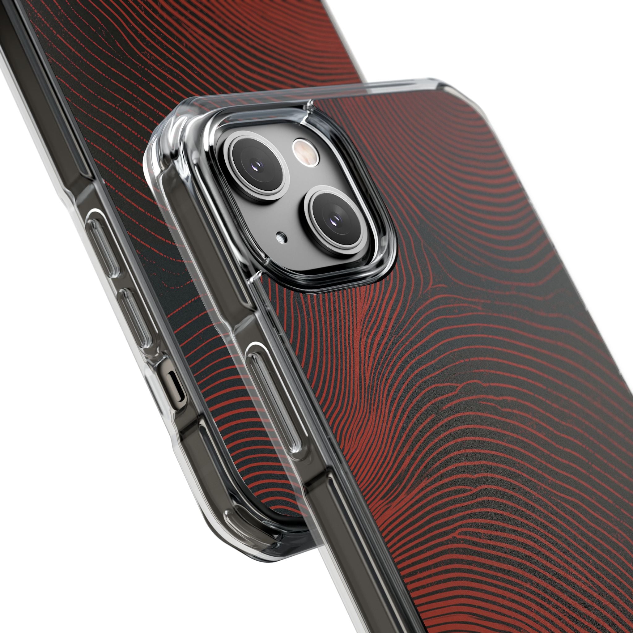 Red Impact MagSafe Phone Case for iPhone - Terracotta Nerve Map