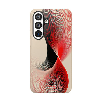 Red Tough Phone Case for Samsung - Crimson Grid Vortex
