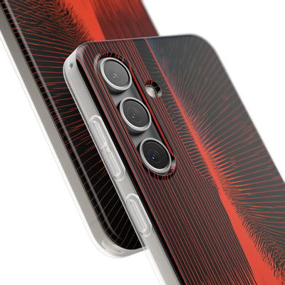 Red Lite Phone Case for Samsung - Crimson Frequency Pulse
