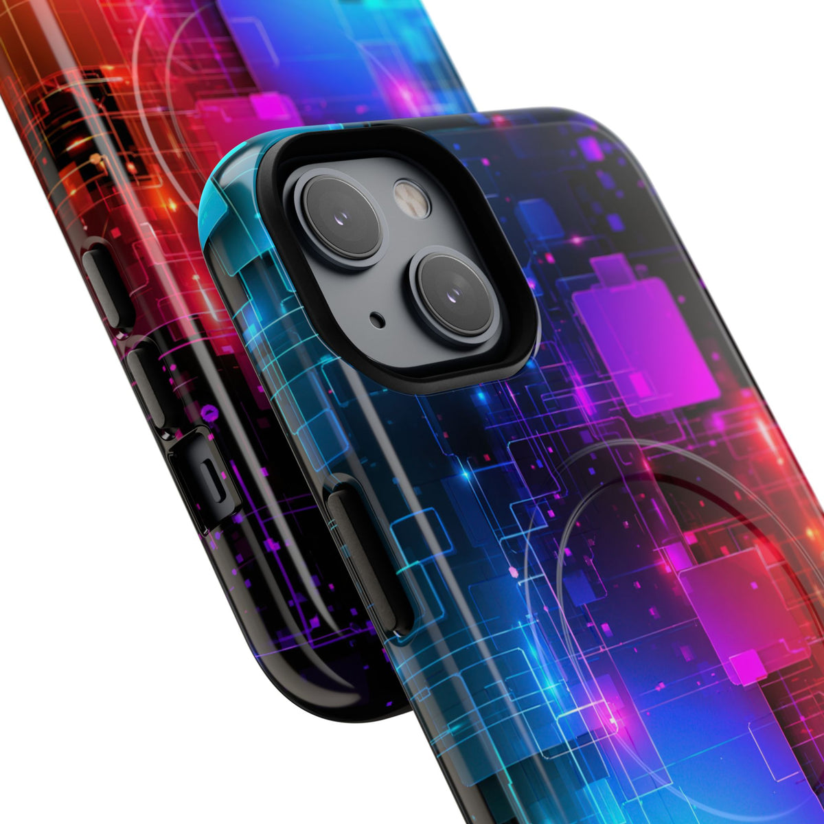 Spectral Circuit Grid · Tough 2.0 Magnetic Phone Case for iPhone · Black