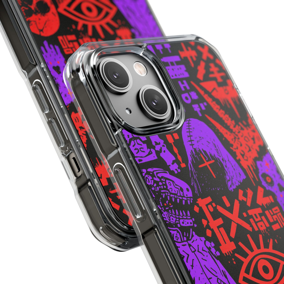 Underground Cyber Glyphs · Clear Impact Magnetic Phone Case for iPhone · Black