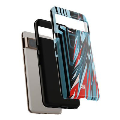 Blue Tough Phone Case for Google Pixel - Glitch Peak Cyan