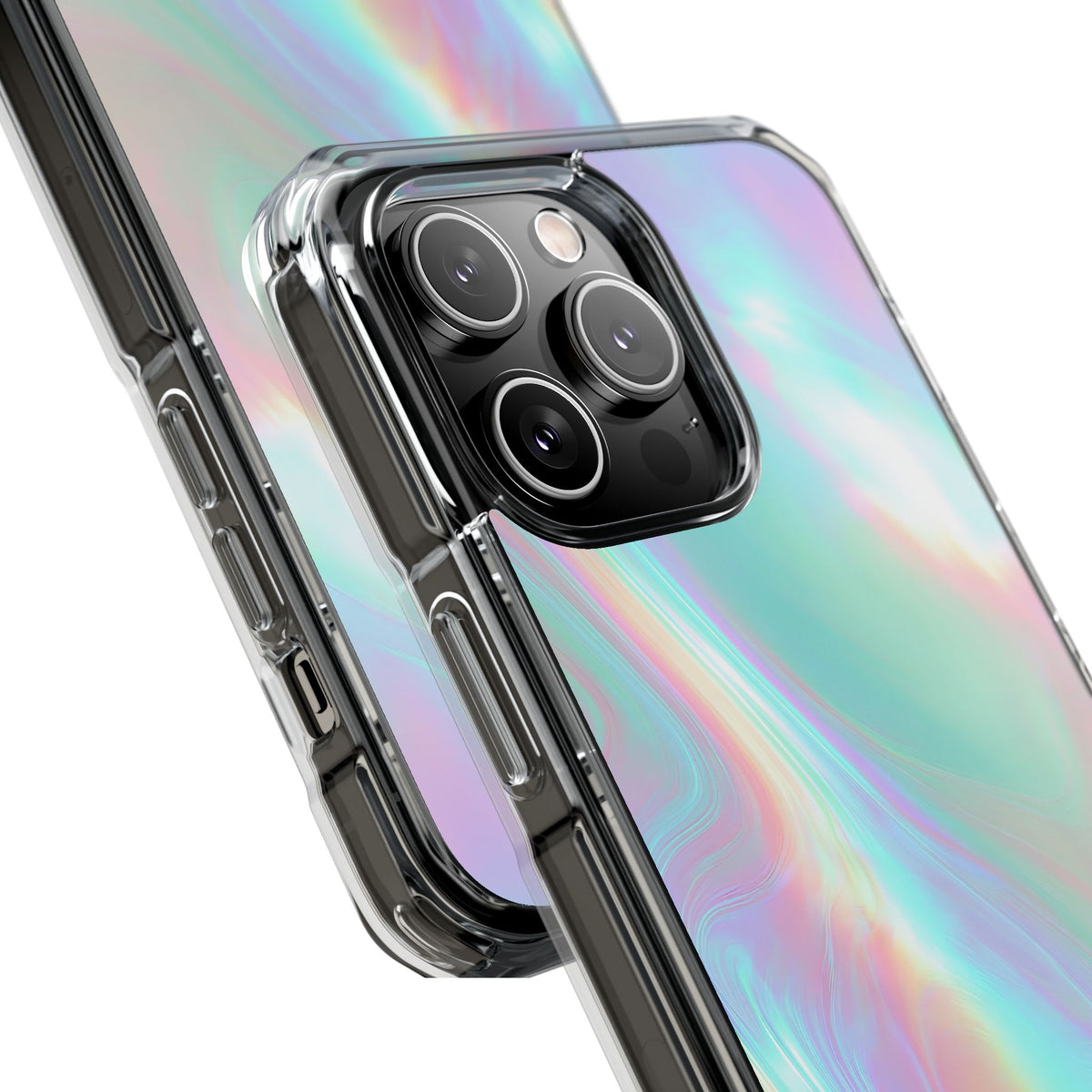 Prismatic Liquid Light · Clear Impact Magnetic Phone Case for iPhone · Teal