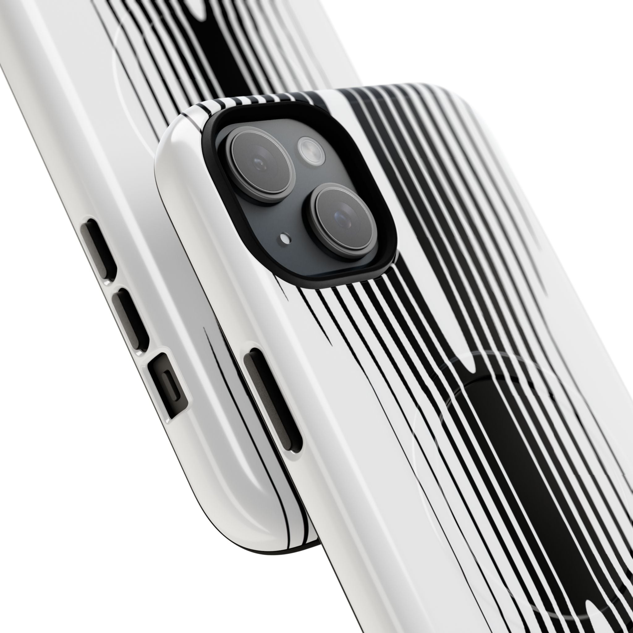 White Tough 2.0 Magsafe Phone Case for iPhone - Kinetic Mono Distortion