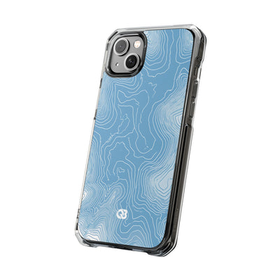 Glacial Basin Topo · Clear Impact Magnetic Phone Case for iPhone · Blue