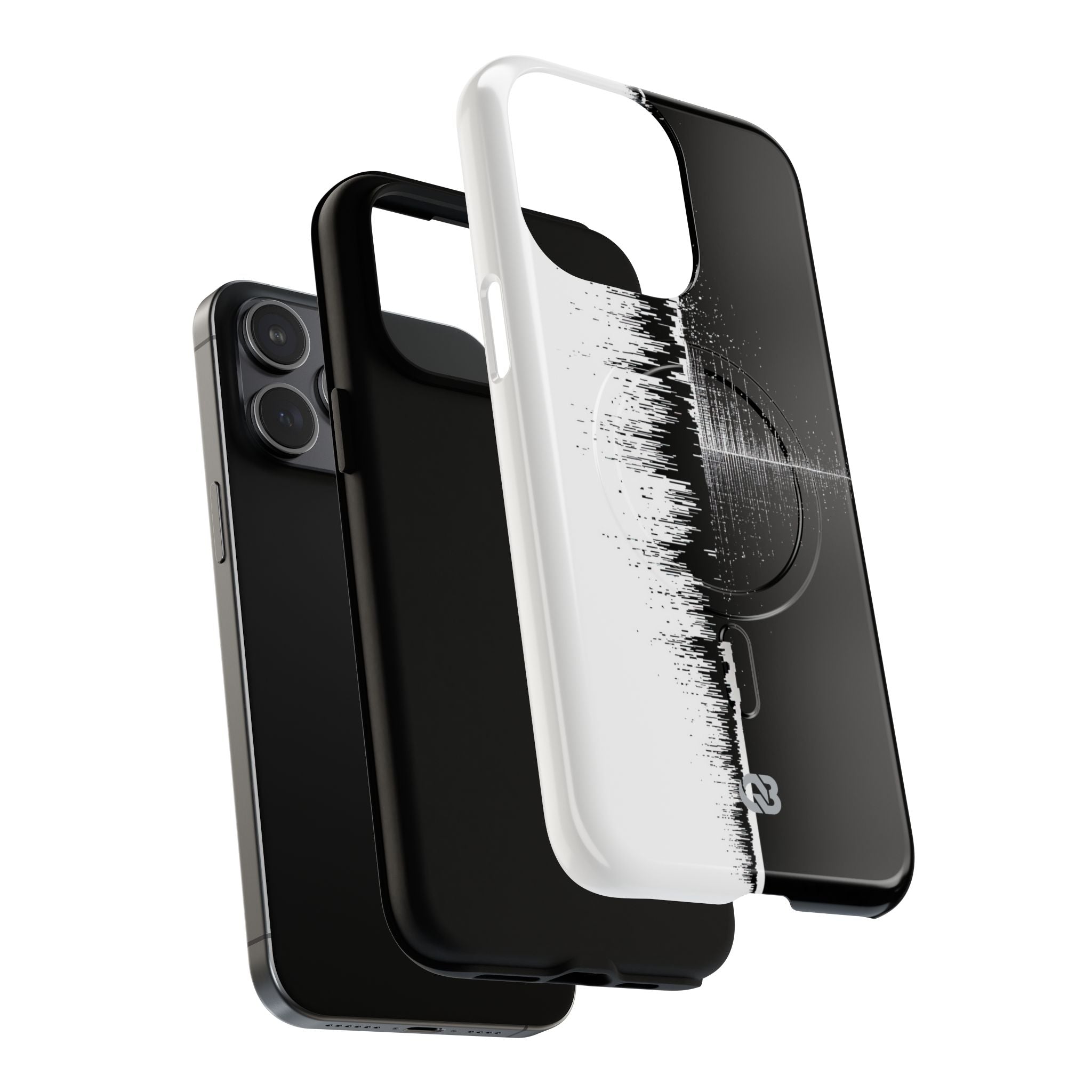 Black Tough 2.0 Magsafe Phone Case for iPhone - Static Signal Split