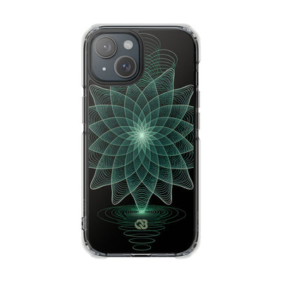 Green Impact MagSafe Phone Case for iPhone - Cyan Signal Bloom
