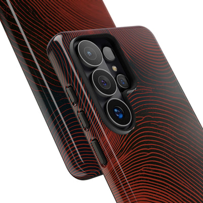 Red Tough Phone Case for Samsung - Terracotta Nerve Map