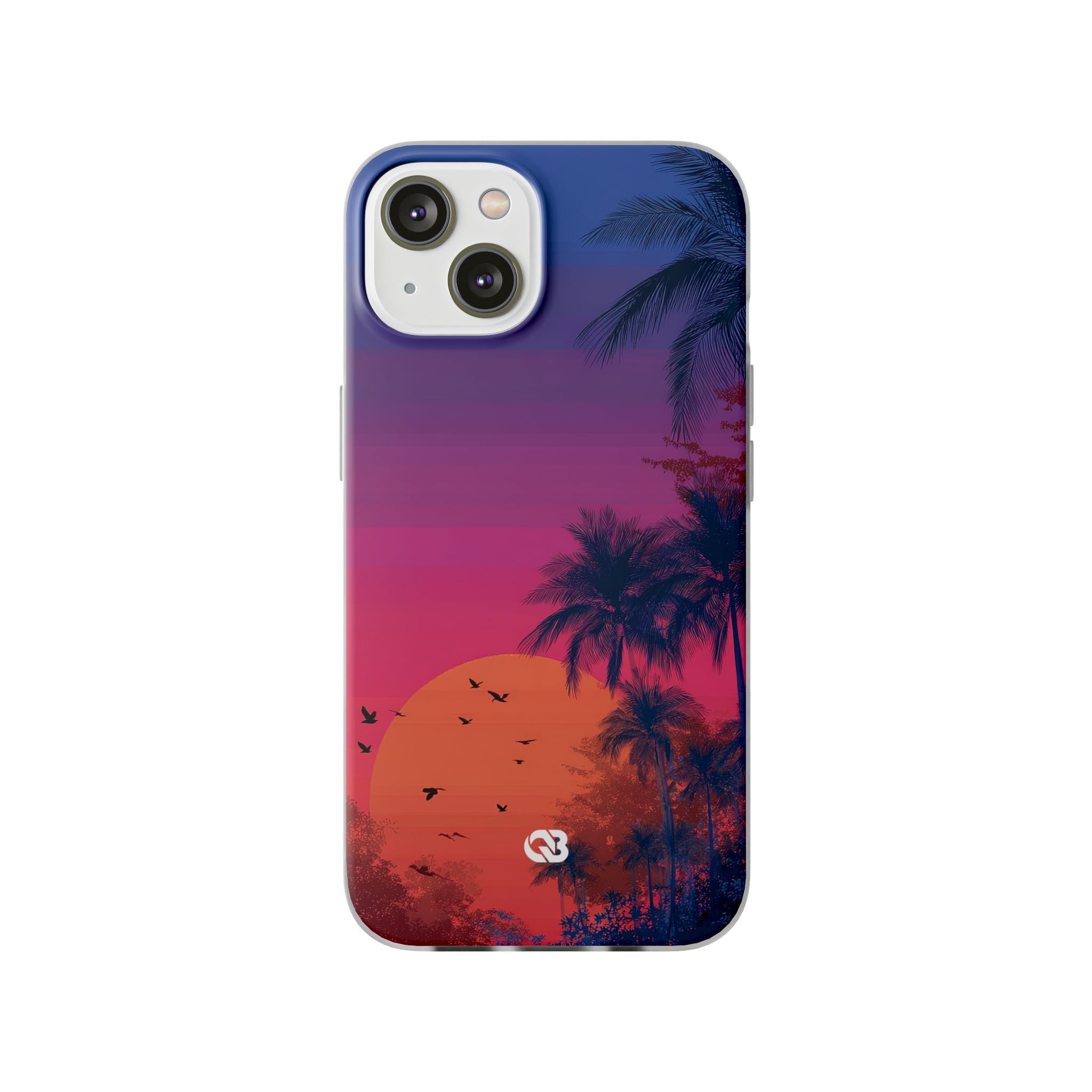 Neon Horizon Palms · Soft Phone Case for iPhone
