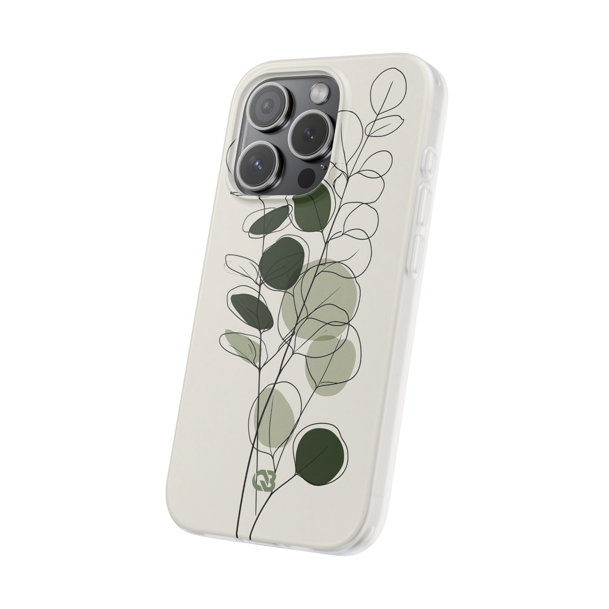 Green Lite Phone Case for iPhone - Muted Eucalyptus Sketch