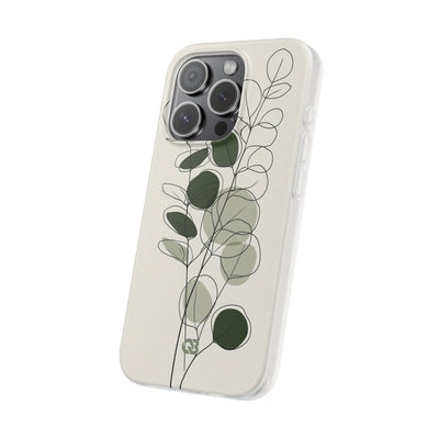 Green Lite Phone Case for iPhone - Muted Eucalyptus Sketch