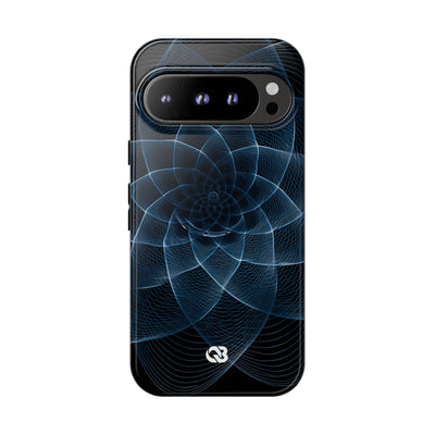 Blue Tough Phone Case for Google Pixel - Cobalt Geometric Bloom