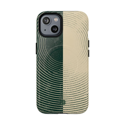 Green Tough 2.0 Magsafe Phone Case for iPhone - Evergreen Split Grain