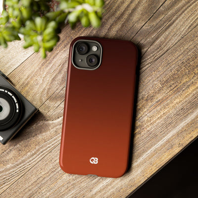 Orange Tough Phone Case for iPhone - Obsidian Ember Fade