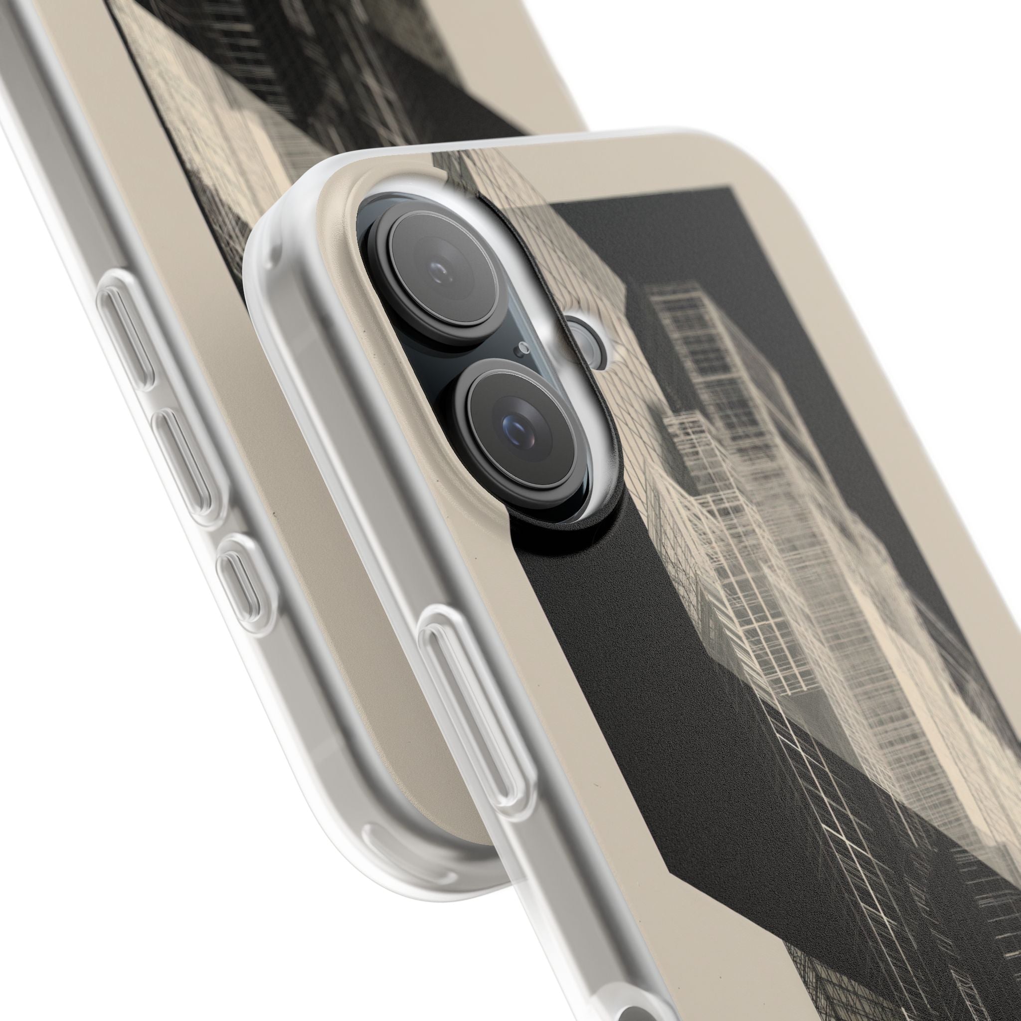 Beige Lite Phone Case for iPhone - Monolith Urban Grid