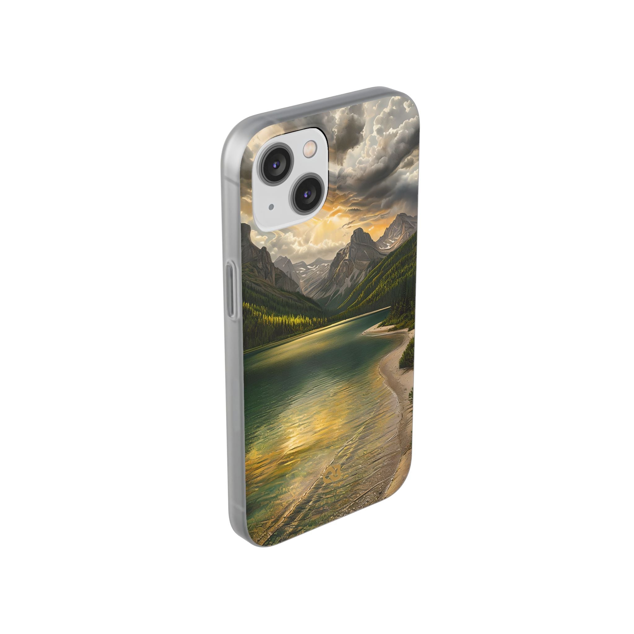 Gilded Mountain Lake · Soft Phone Case for iPhone