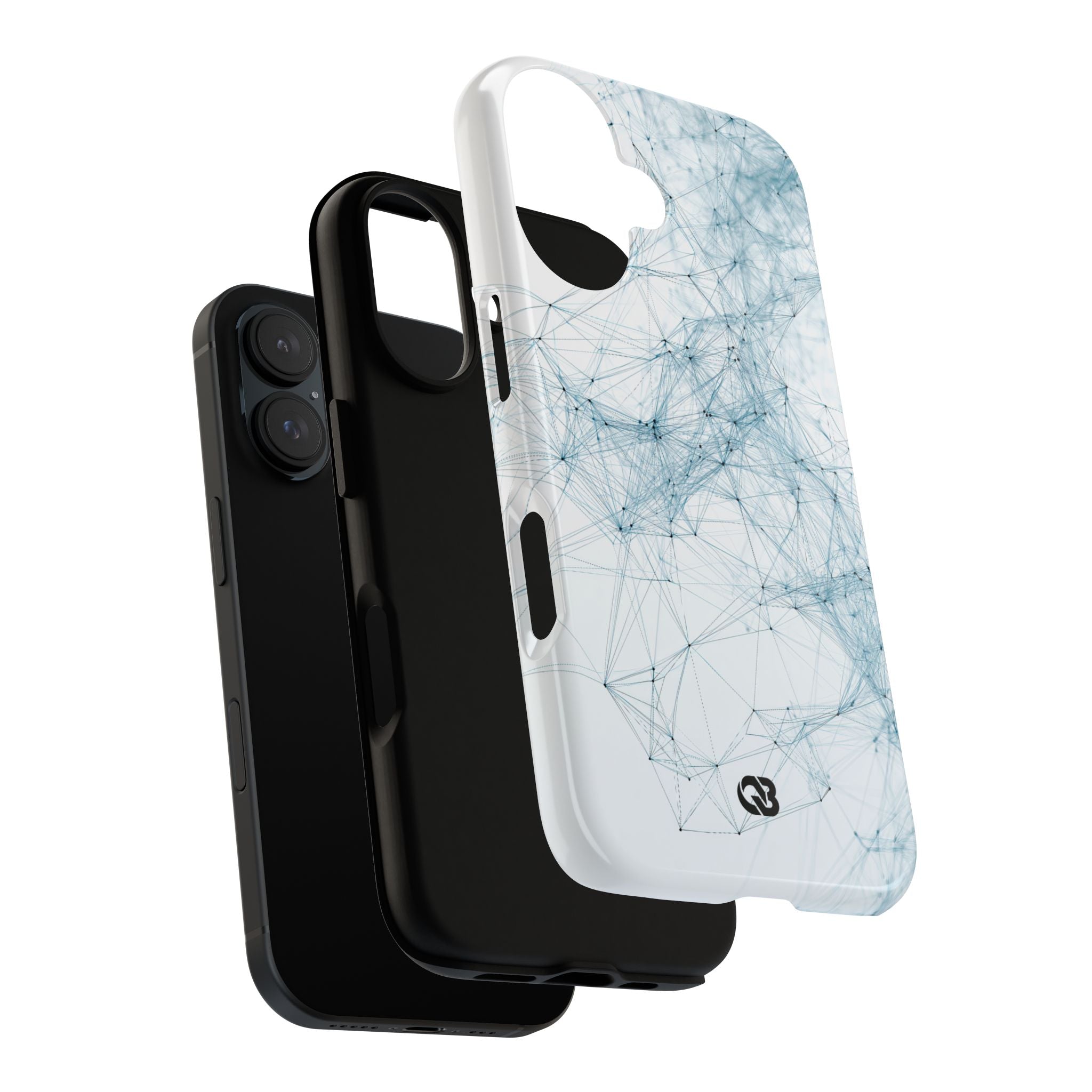 Blue Tough Phone Case for iPhone - Glacial Neural Web