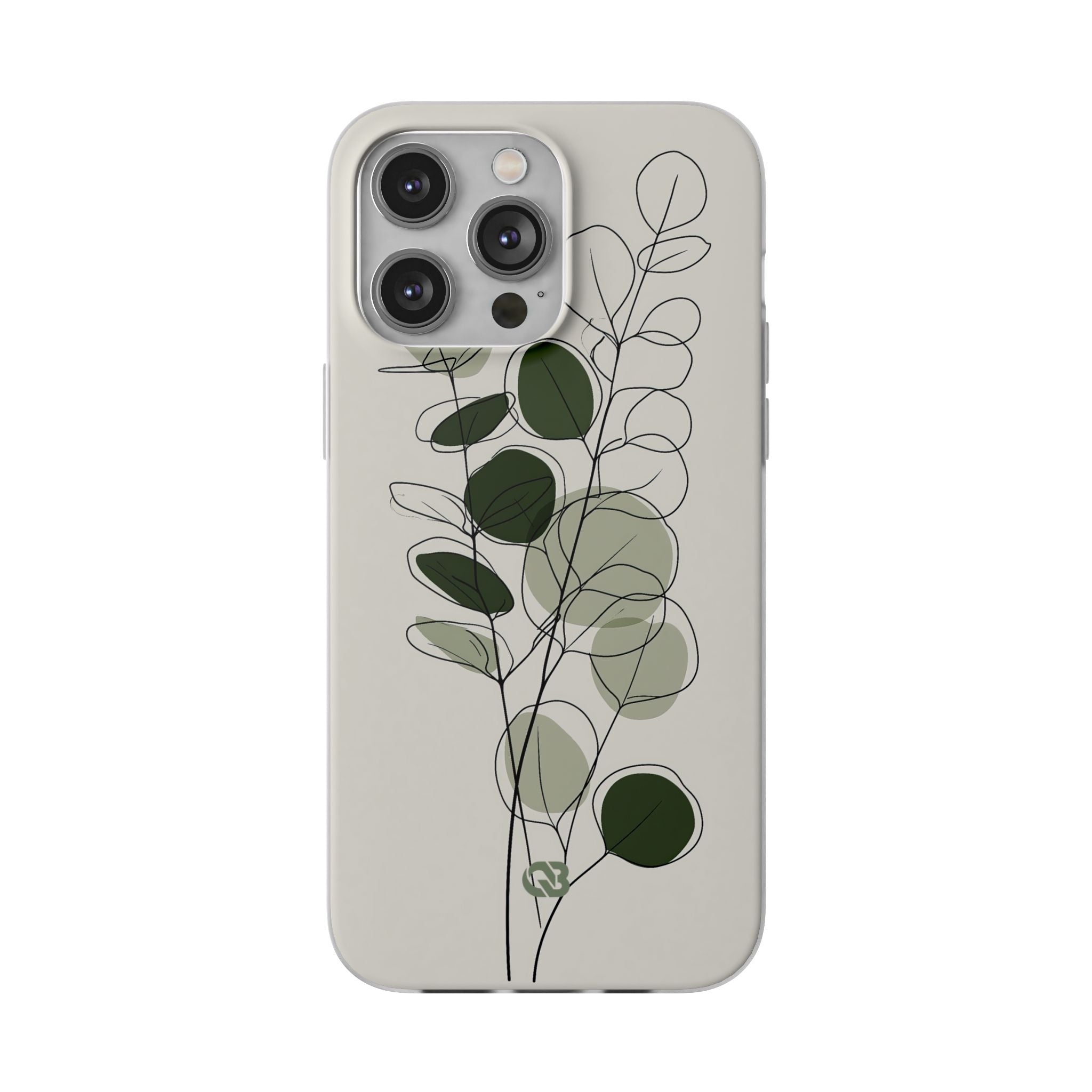 Green Lite Phone Case for iPhone - Muted Eucalyptus Sketch