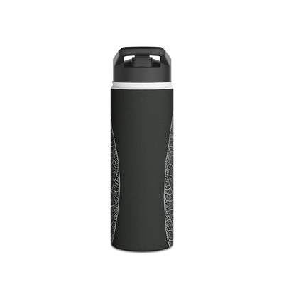 Monochrome Leaf Skeleton · Insulated Water Bottle · Black