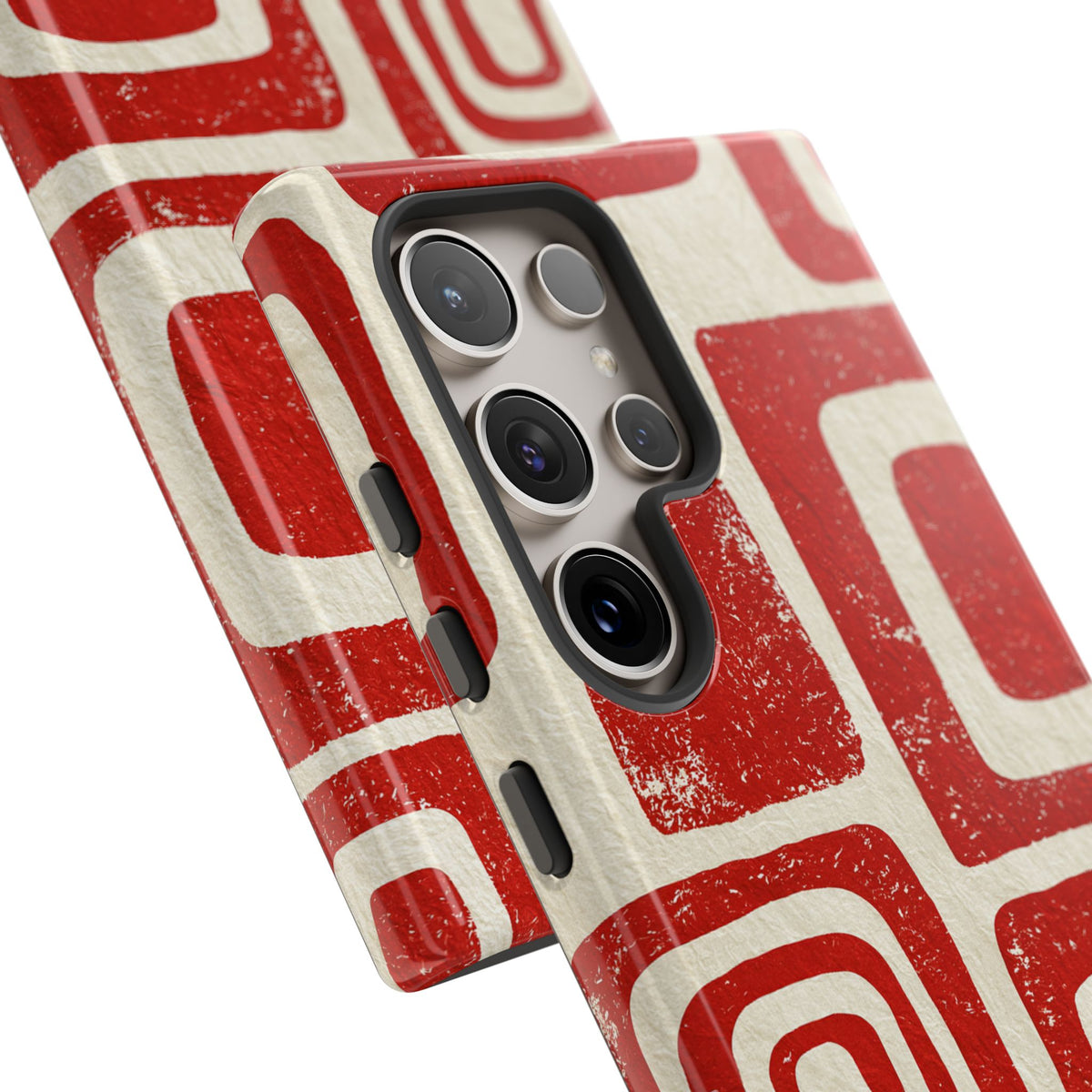 Vermilion Block Motif · Tough Phone Case for Samsung · Red