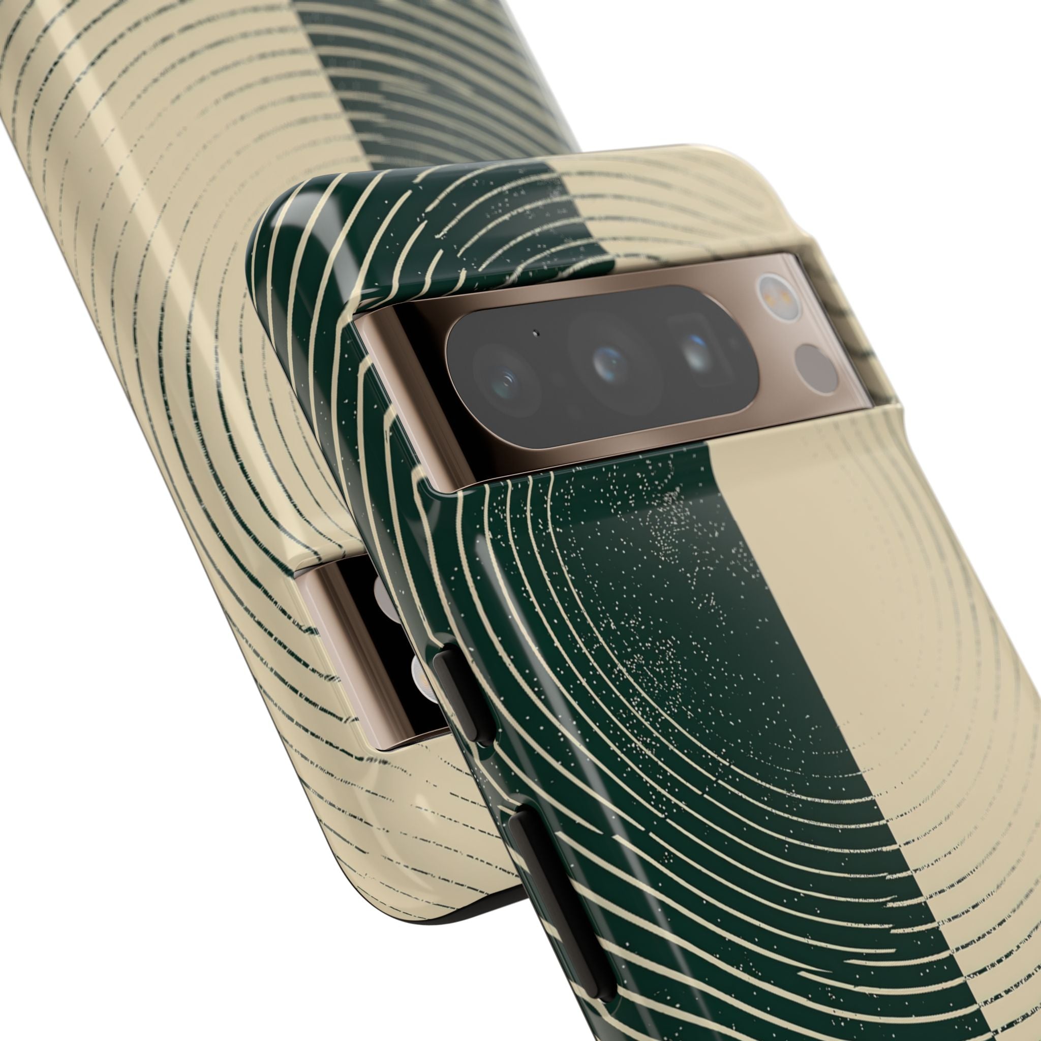 Green Tough Phone Case for Google Pixel - Evergreen Split Grain