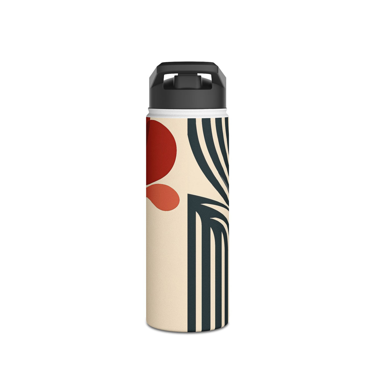 Modernist Poppy · Insulated Water Bottle · Beige