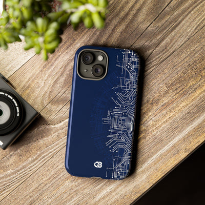 Blue Tough Phone Case for iPhone - Cobalt Circuit Logic