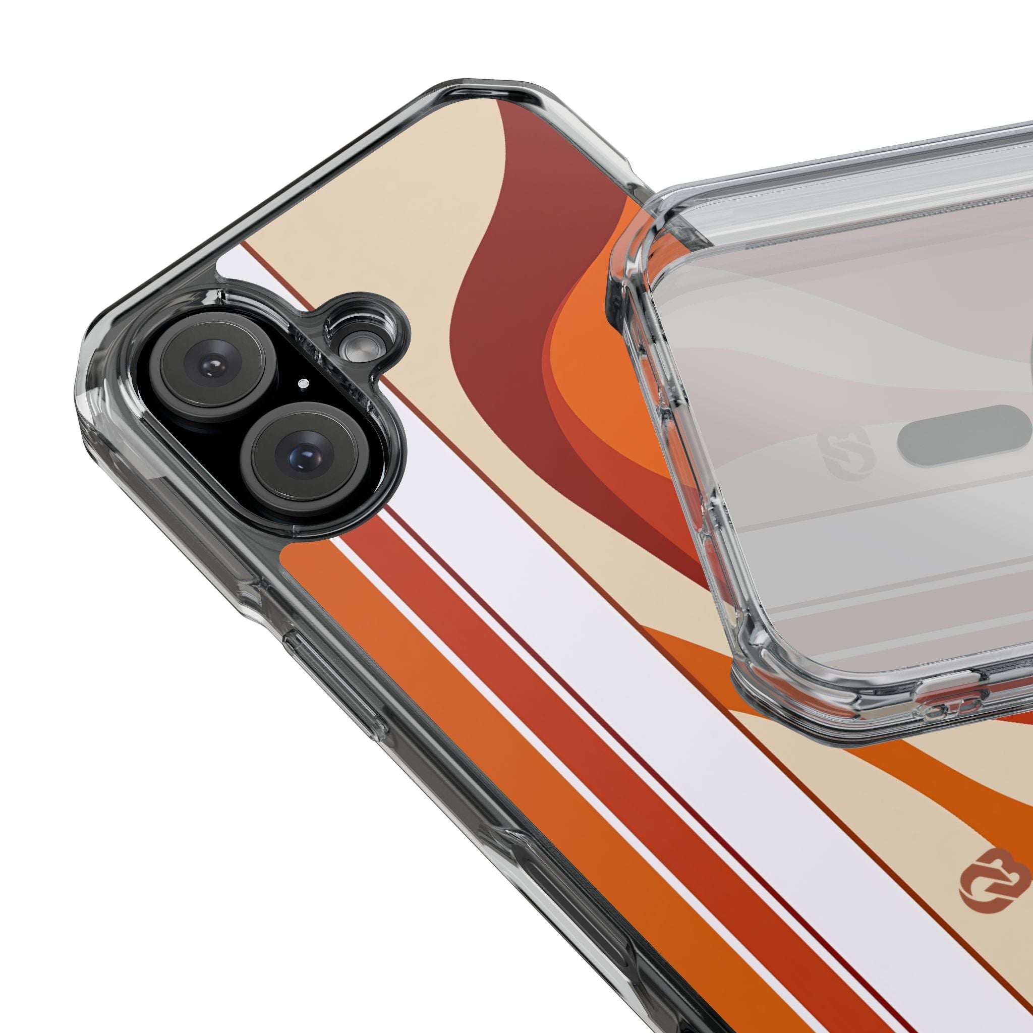 Orange Impact MagSafe Phone Case for iPhone - Terracotta Metro Line