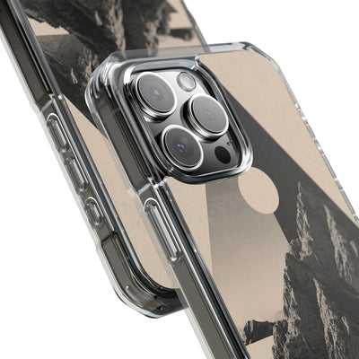 Beige Impact MagSafe Phone Case for iPhone - Obsidian Summit Parchment