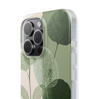 Green Lite Phone Case for iPhone - Sage Leaf Skeletals