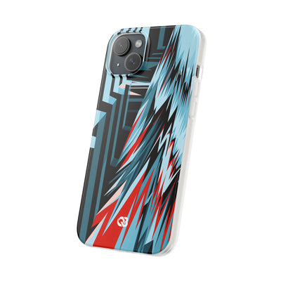 Blue Lite Phone Case for iPhone - Glitch Peak Cyan