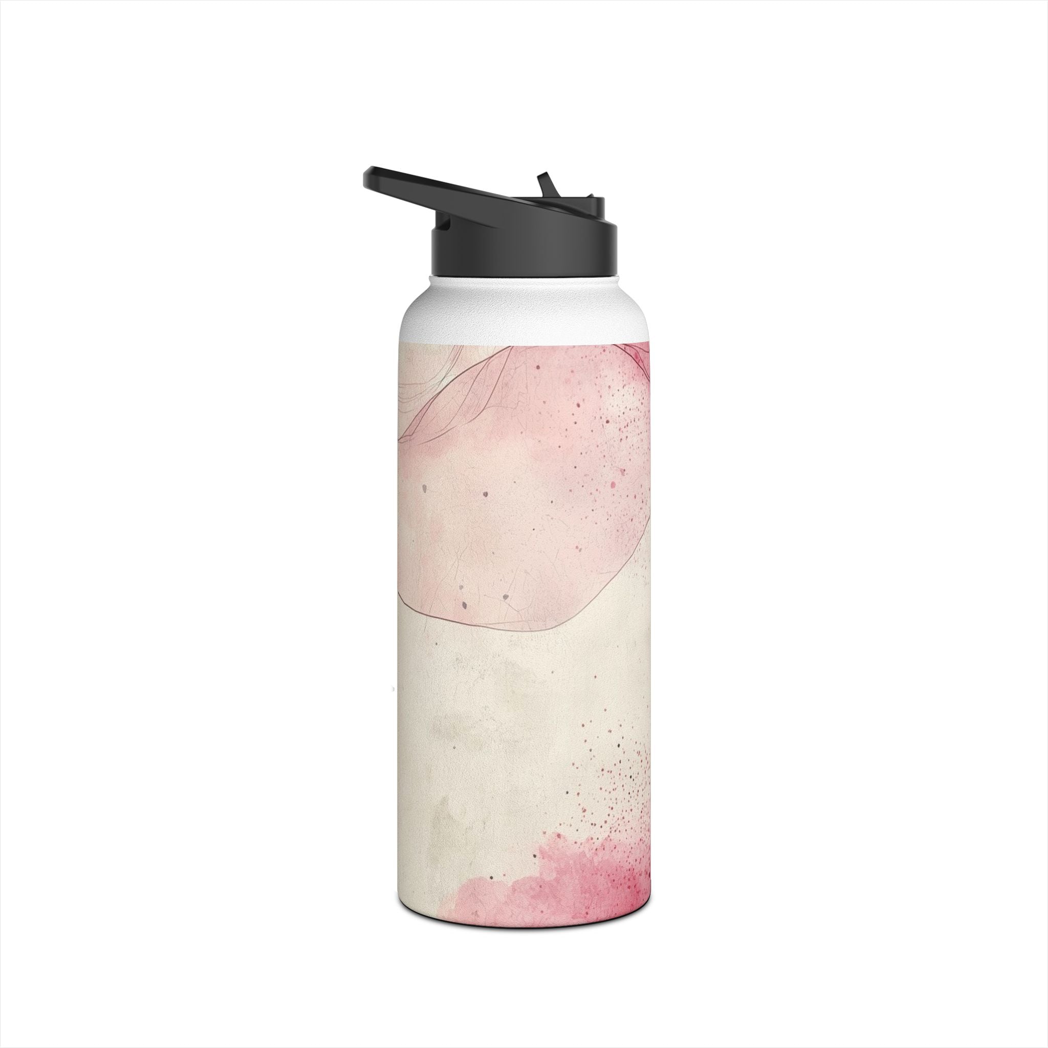 Crimson Ribbon Waves - Stainless Steel Water Bottle