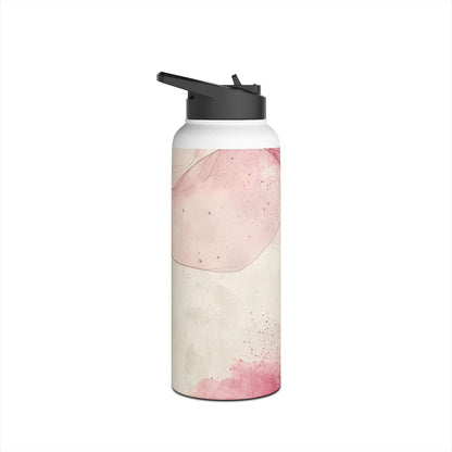 Crimson Ribbon Waves - Stainless Steel Water Bottle