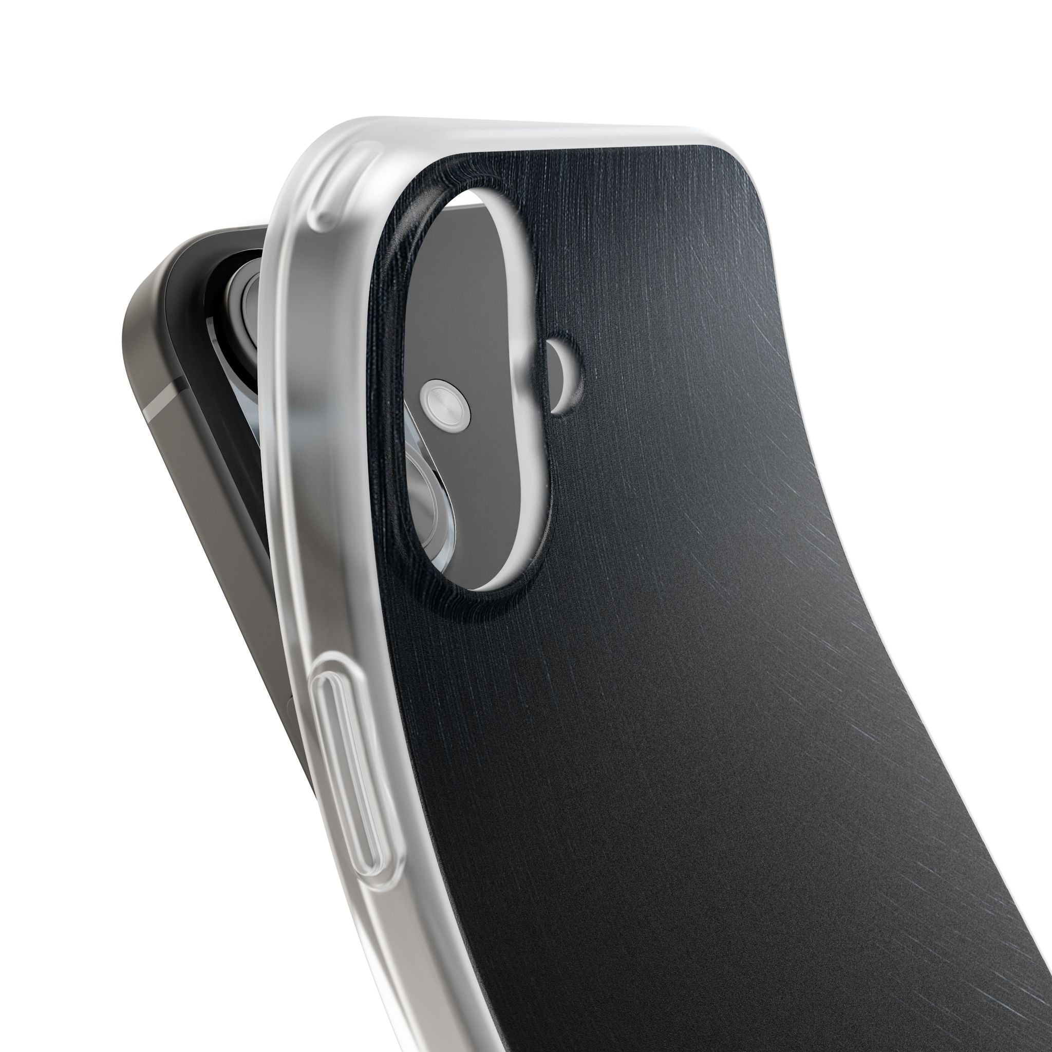 Black Lite Phone Case for iPhone - Midnight Brushed Grain
