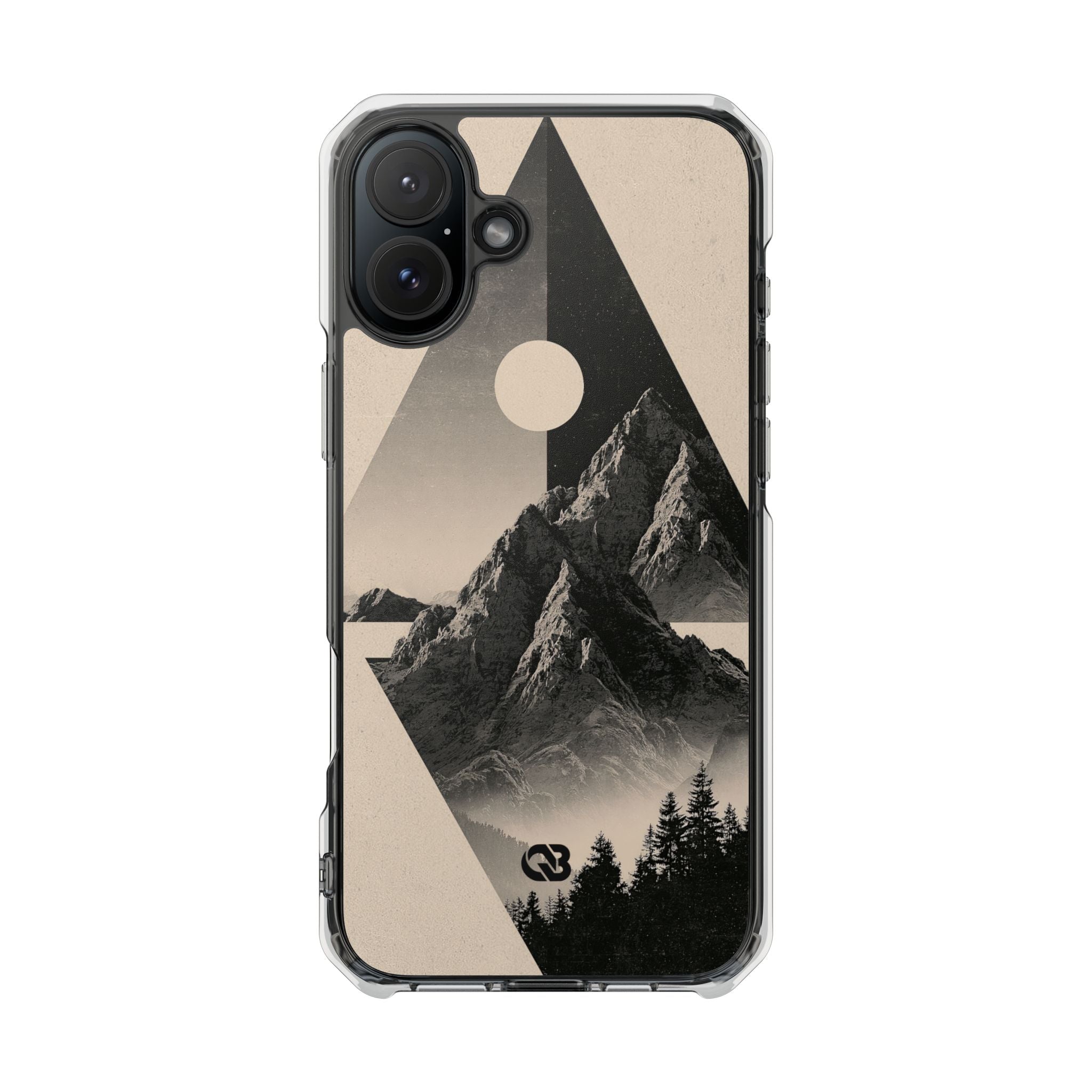 Beige Impact MagSafe Phone Case for iPhone - Obsidian Summit Parchment