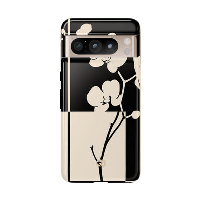 Beige Tough Phone Case for Google Pixel - Nocturnal Orchid Frame
