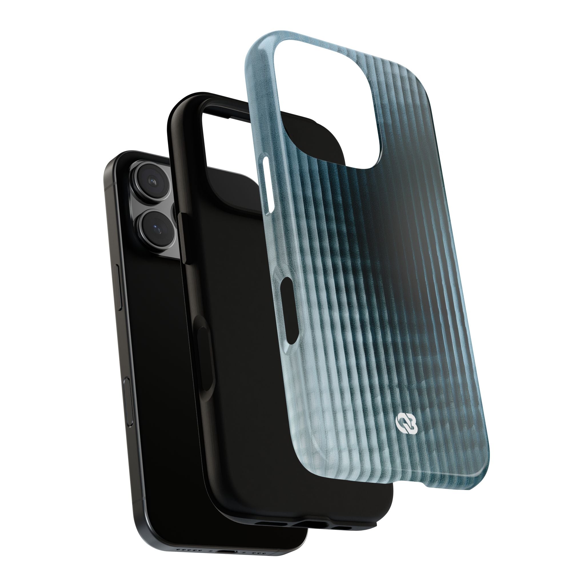 Blue Tough Phone Case for iPhone - Glacial Reeded Glass