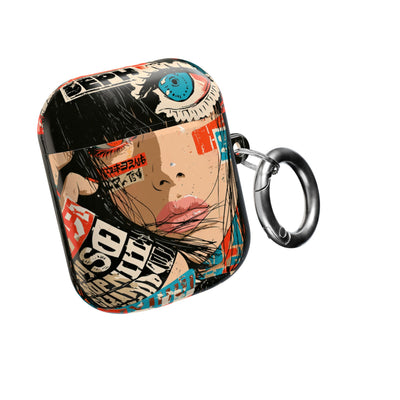 Shibuya Street Collage · Hard Case for AirPods & AirPods Pro · Red