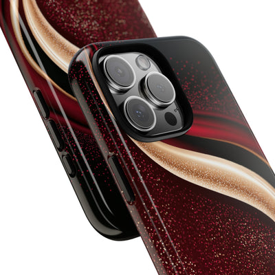 Gilded Crimson Flow · Tough Phone Case for iPhone · Red