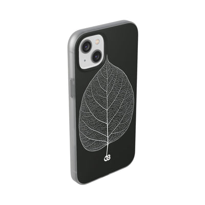 Black Lite Phone Case for iPhone - Bleached Leaf Lattice