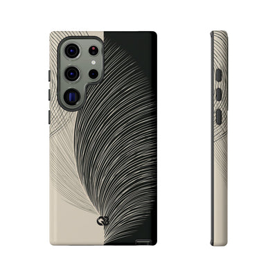 Beige Tough Phone Case for Samsung - Obsidian Cream Plume