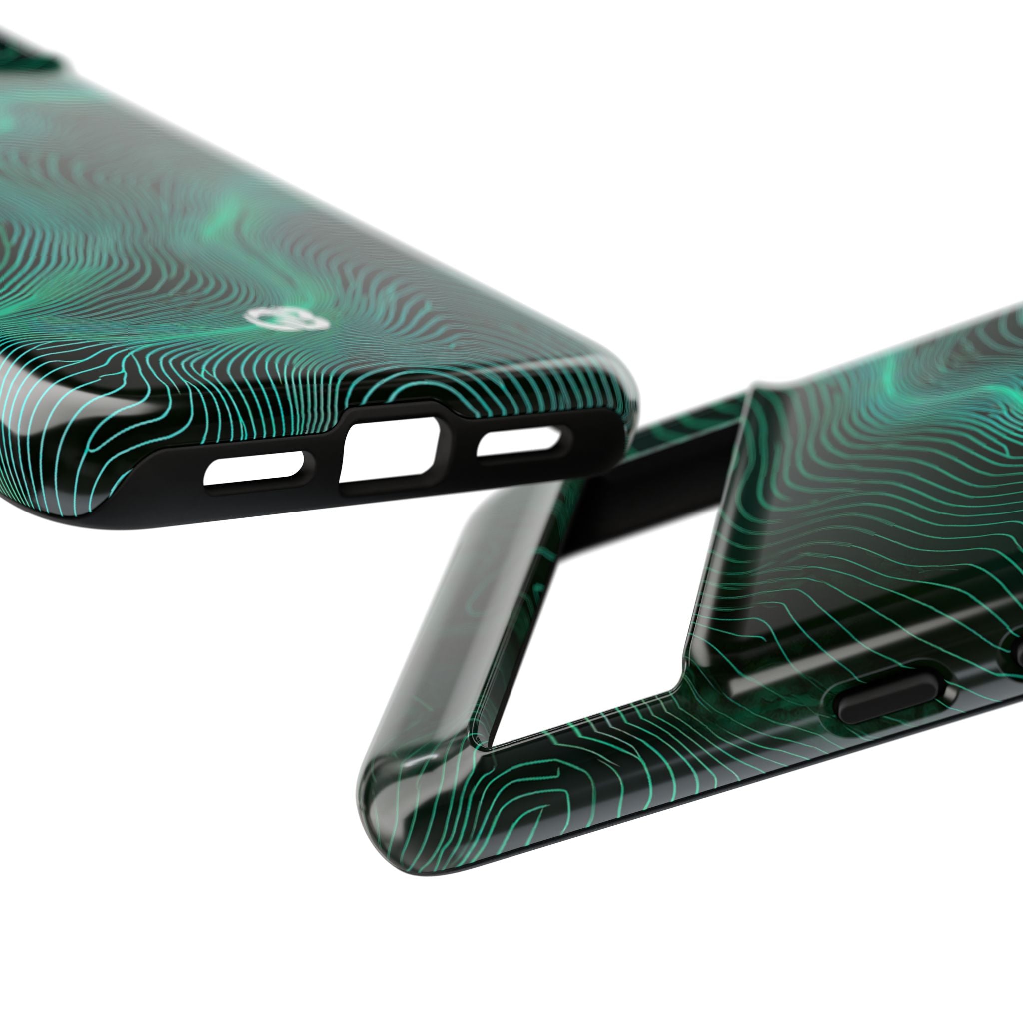 Teal Tough Phone Case for Google Pixel - Neon Jade Contour