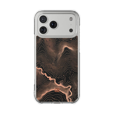 Orange Impact MagSafe Phone Case for iPhone - Salmon Ridge Topo