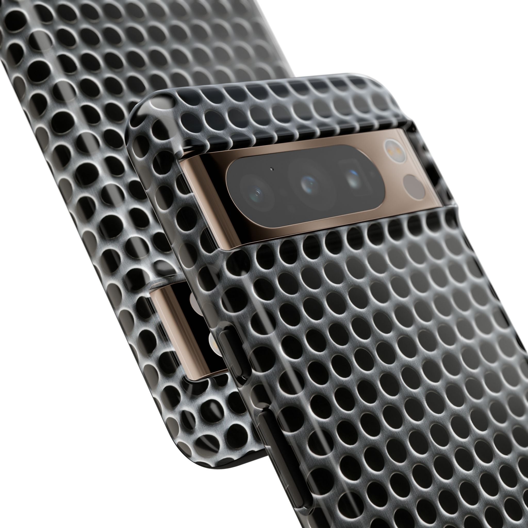 Silver Tough Phone Case for Google Pixel - Brutalist Steel Mesh