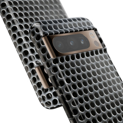 Silver Tough Phone Case for Google Pixel - Brutalist Steel Mesh