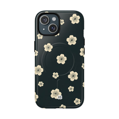 Teal Tough 2.0 Magsafe Phone Case for iPhone - Obsidian Cream Petals