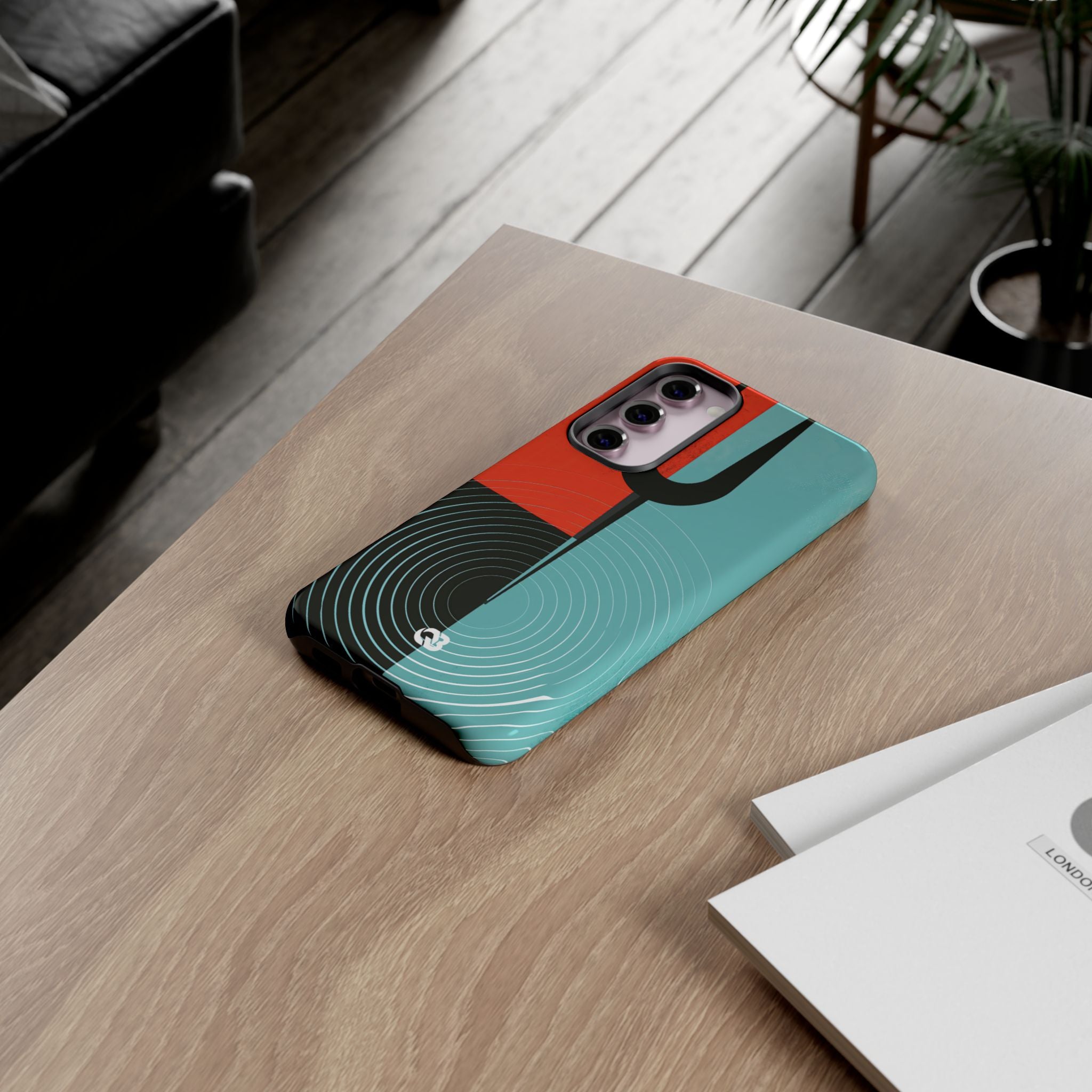 Teal Tough Phone Case for Samsung - Sonic Static Split