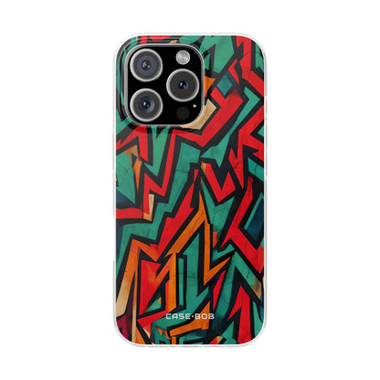 Crimson Zigzag iPhone 16 Pro Case - Soft